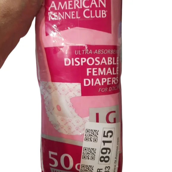AKC Disposable Female Dog Diapers - Pink 50ct Large - Picture 4 of 7